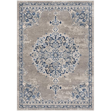 Safavieh 10 x 13 ft. Brentwood Power Loomed Rectangle Area Rug Light Grey & Blue BNT867G-10